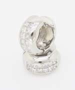 18k White Gold Huggie Diamond Earrings