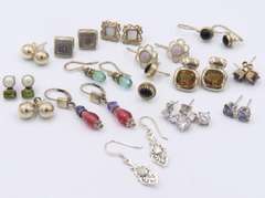 Group Lot of Vintage 925 Sterling Silver Earrings