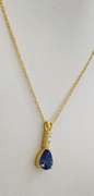 14kt Yellow Gold, Tanzanite, & Diamond Necklace