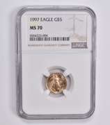 MS70 1997 $5 American Gold Eagle 1/10 OzGold NGC
