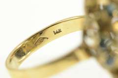 14K Yellow Gold Retro Syn. Opal Sapphire Domed Cocktail Ring