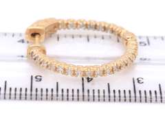 Divine Yellow Gold Diamond in out Hoop Earrings