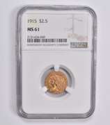 MS61 1915 $2.50 Indian Head Gold Quarter Eagle NGC