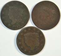 Collectible 1817, 1828, & 1829 Coronet Head Large Cents