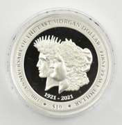 2021 Morgan & Peace Dollar 100th Anniv Commem. 2 Oz Silver UHR Pf OGP