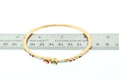 Exotic Polychromatic Enamel 22k Gold Bangle Bracelet