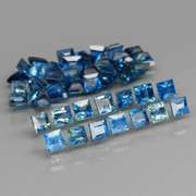 Vivid blue 3.78ct princess cut Sapphire set