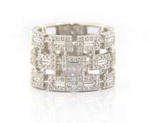 Absolutelty Gorgeous White Gold Multi Row Diamond Band Gabriel & Co