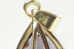 14K Yellow Gold Pear Amethyst 1950's Classic Statement Pendant