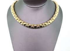 Illustrious Handmade Italian 14k Gold Necklace with Sapphires