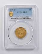 XF45 1847-C $5 Liberty Head Gold Half Eagle PCGS