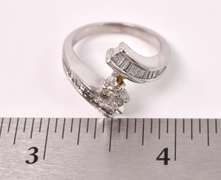 Ravishing Diamond Swirl Ring in 14K White Gold