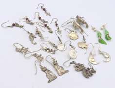 Big Group Lot of Vintage Sterling Silver Earrings