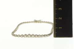 18K White Gold 1.00 Ctw Graduated Diamond Classic Tennis Bracelet