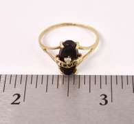 Romantic Black Onyx Ring in Yellow Gold