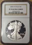 2005-W Proof American Silver Eagle NGC PF70 Ultra Cameo
