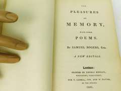 1801 Pleasures of Memory Antique Poetry Book