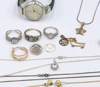 Group Lot of Vintage Sterling Silver Jewelry and Watch