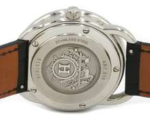 Hermes Arceau Petite Lune 38mm Black Mop Dial Watch