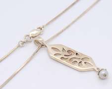 Vintage Sterling Silver Signed Pendant on Chain Necklace