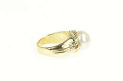 14K Yellow Gold Ornate Pearl Inset Elaborate Statement Ring