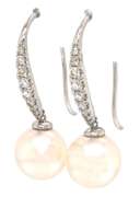 New Gabriel & Co Diamond and Pearl Dangle Earrings