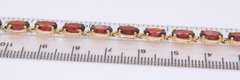 Gorgeous Yellow Gold Garnet Link Bracelet