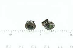 Bewitching Dark Silver Aqua Earrings with Diamond Accents