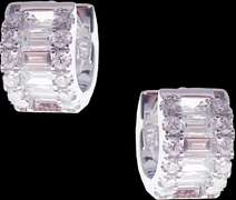 Horseshoe 18k White Gold Diamond Earrings