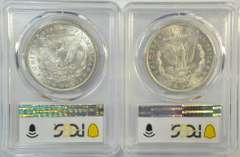 Blazing-white Choice BU 1898-O & 1904-O Morgan Dollars. PCGS MS63