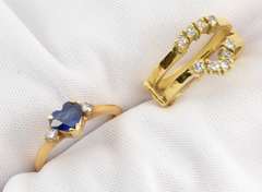Sweet 2 Piece Set with Heart Shaped Sapphire