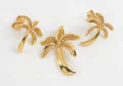 14k Palm Tree Earring & Pendant Suite