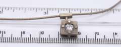 Vintage Sterling Silver Cubic Zirconia Pendant on Chain