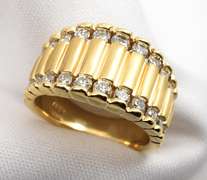 Modern 2 Rows of Diamonds Ring