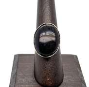 👻 HAUNTING! 👻 Oval Black Onyx Tibetan Silver Ring