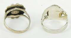 2 Vintage Sterling Silver Pinkie Rings, Size 4