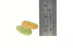 14K Yellow Gold Pave Domed Citrine Peridot Bypass Statement Ring