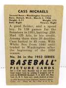 1952 Cass Michaels Bowman Baseball Card