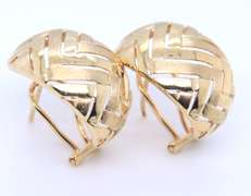 Gorgeous Yellow Gold Half Moon Earrings