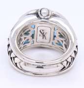 Sterling Silver Scott Kay oval Blue Topaz Ring