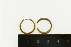 14K Yellow Gold Baguette Diamond Classic Statement Hoop Earrings