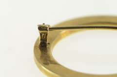 14K Yellow Gold Art Deco Light Blue Enamel Circle Round Pin/Brooch