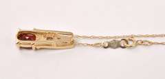 Gorgeous Garnet and Diamond Pendant Necklace in 14K Yellow Gold