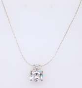 925 Sterling Silver Cubic Zirconia Pendant on Italian Chain Necklace