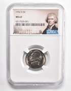 MS67 1952-S Jefferson Nickel - Graded NGC