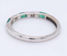 Favorite White Gold Emerald and Diamond Stackable Band
