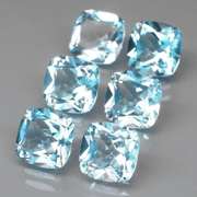 Glittering 6 piece 11.05ct full fire sky blue Topaz set