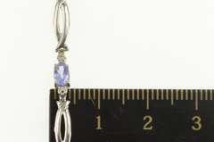 10K White Gold Oval Tanzanite Diamond Accent Loop Tennis Bracelet