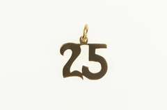 14K Yellow Gold 25 Number Birthday Lucky Twenty Five Charm/Pendant