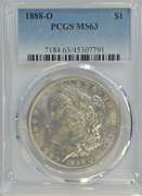 Gorgeous Choice BU 1888-O Morgan Silver Dollar. PCGS MS63